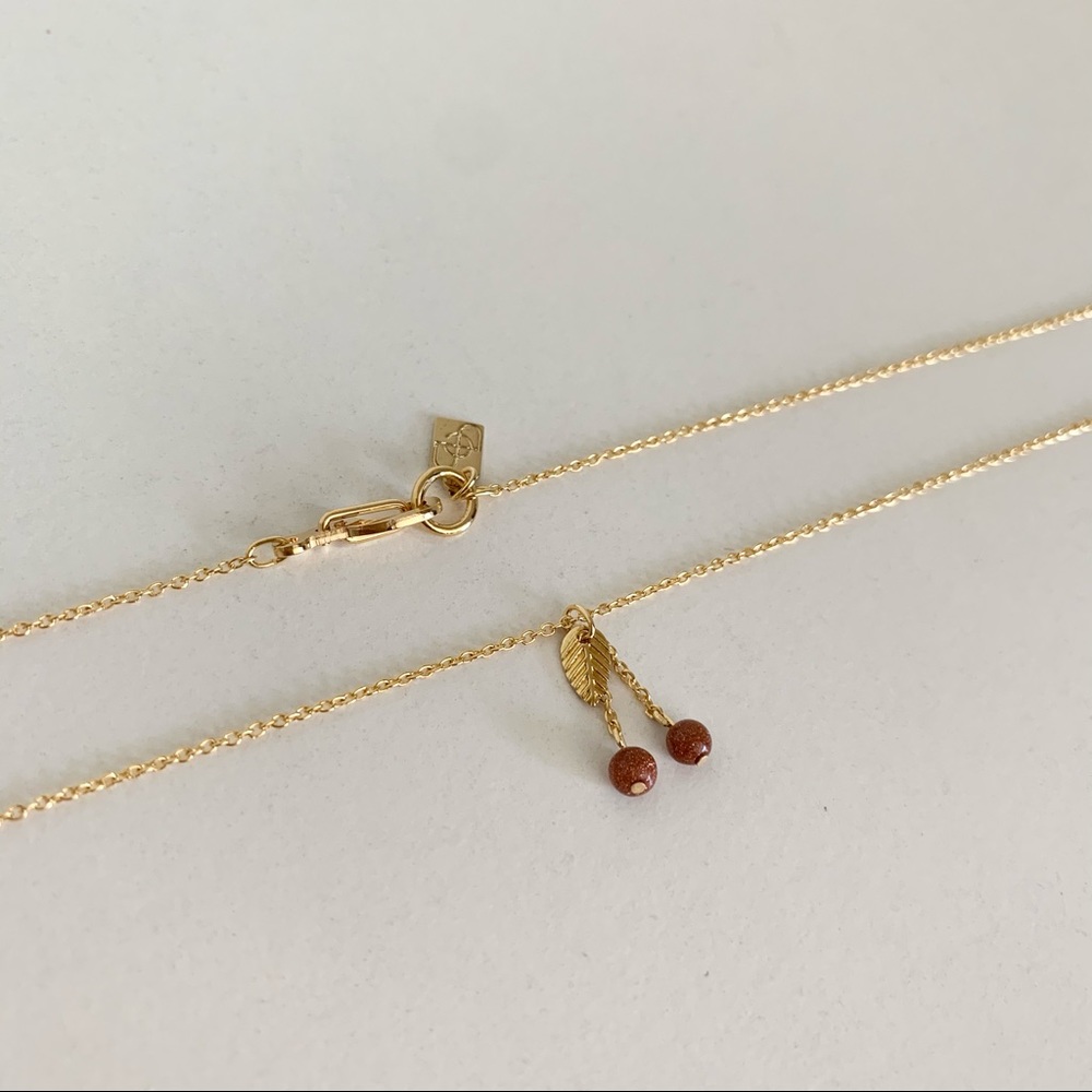 Mini goldstone cherry necklace